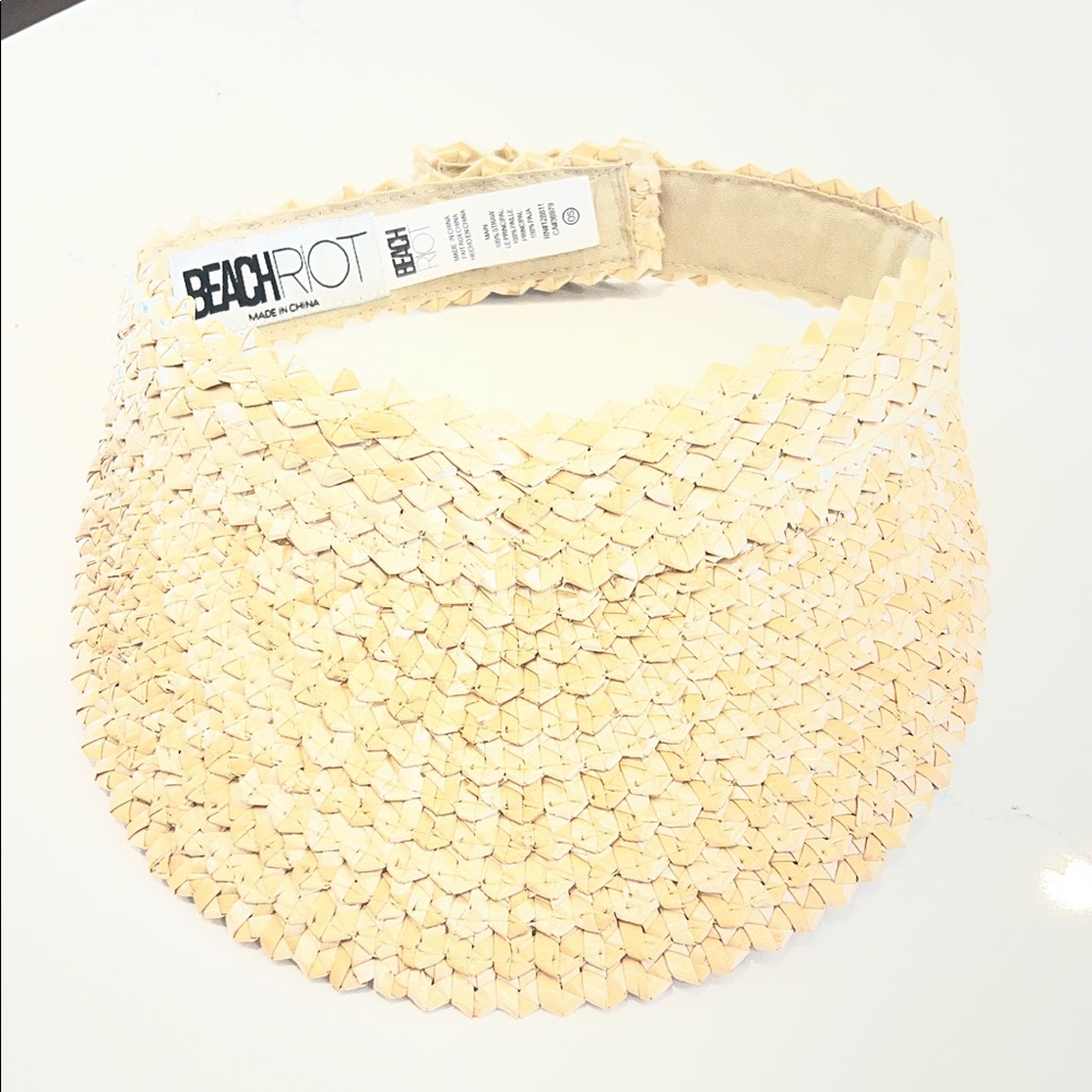 Beach Riot Beige Woven Visor